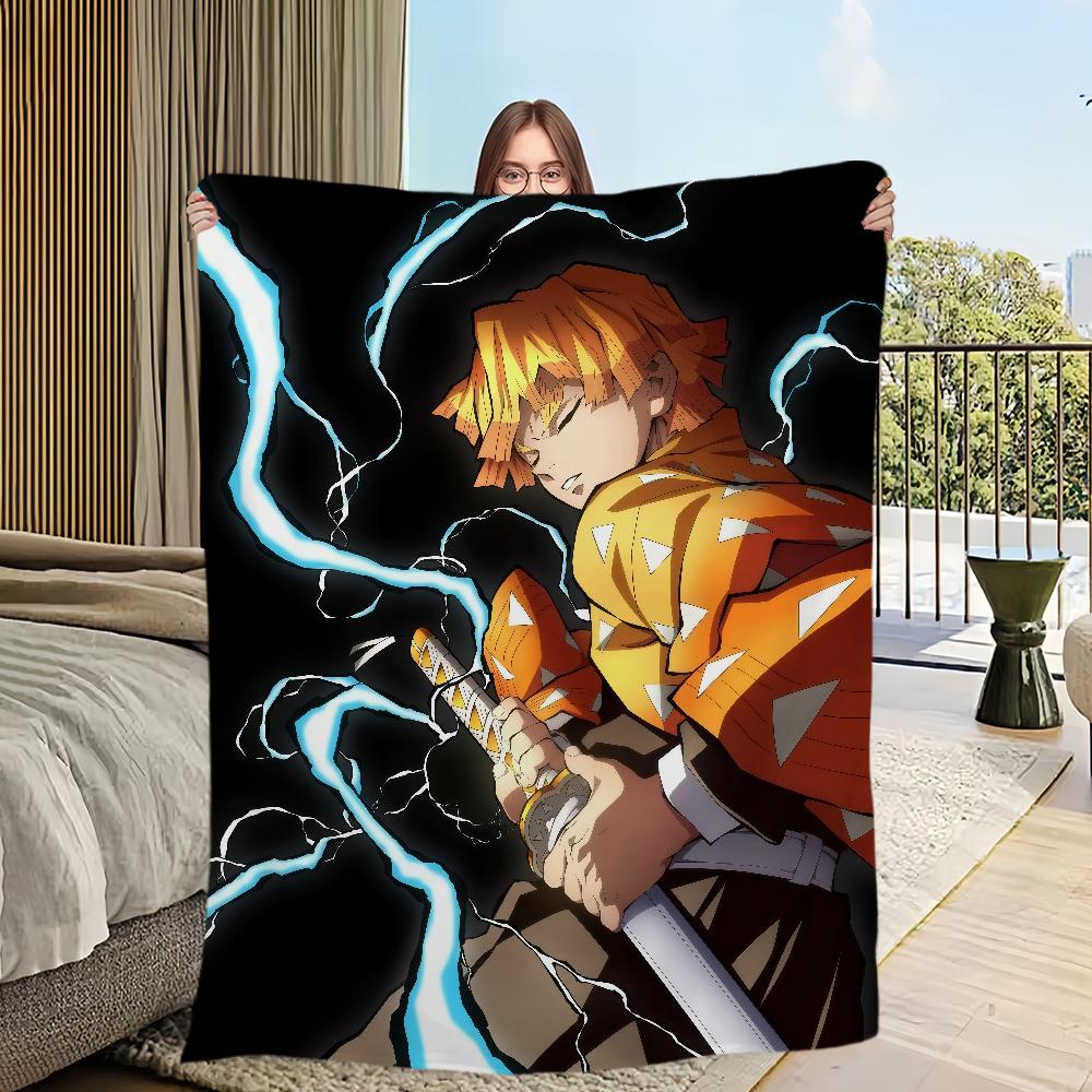 Hot-blood anime D-DemonS S-Slayer Flannel warm comfort soft plush blanket for sofa living room office bedroom travel gift