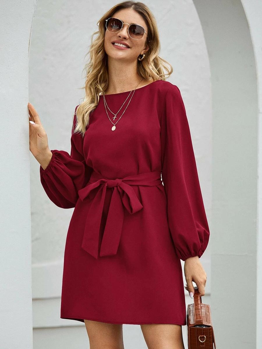 New Style Long Sleeve Slim Fit Bodycon Dress for Women Bodycon Dress,long Sleeve Dress,high Waist XS красный