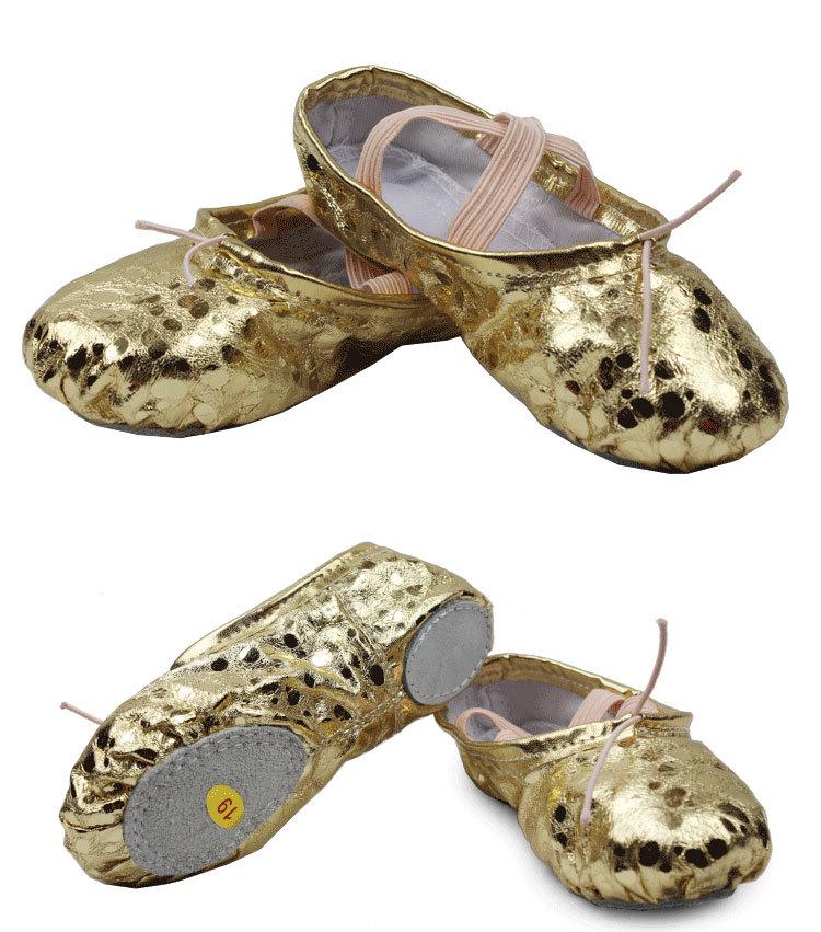 Gold Girls' Ballet & Dance Shoes with Soft Sole
