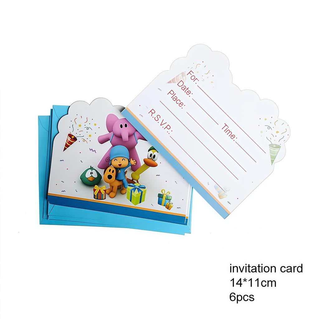 Pocoyo Geburtstag Dekorationen Einweg Geschirr Becher Teller Luftballon Banner Für Kinder Mitgebsel Babyparty Deko Party Zubehör Geschenk
