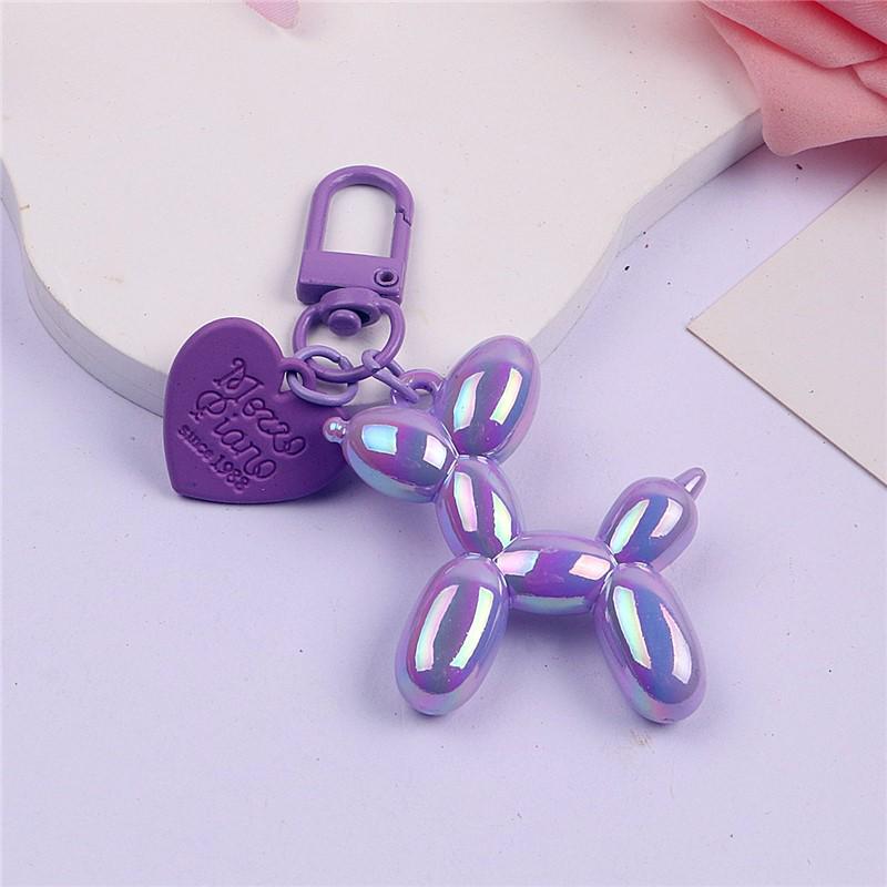 Balloon Dog Keychain Alloy Heart DIY Phone Case & AirPods Protective Earphone Case Pendant.