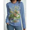 Fashion Mushroom Flowers Pattern 3D Printed T-shirt Autumn Comfortable Breathable Soft Loose Large Size Creative 3D Long Sleeves T-shirt