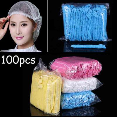 100 peças Touca de Banho Descartável Transparente Salão de Spa Hotel Touca de Banho Elástica Descartável Produtos de Banho Touca Estéril para Banho