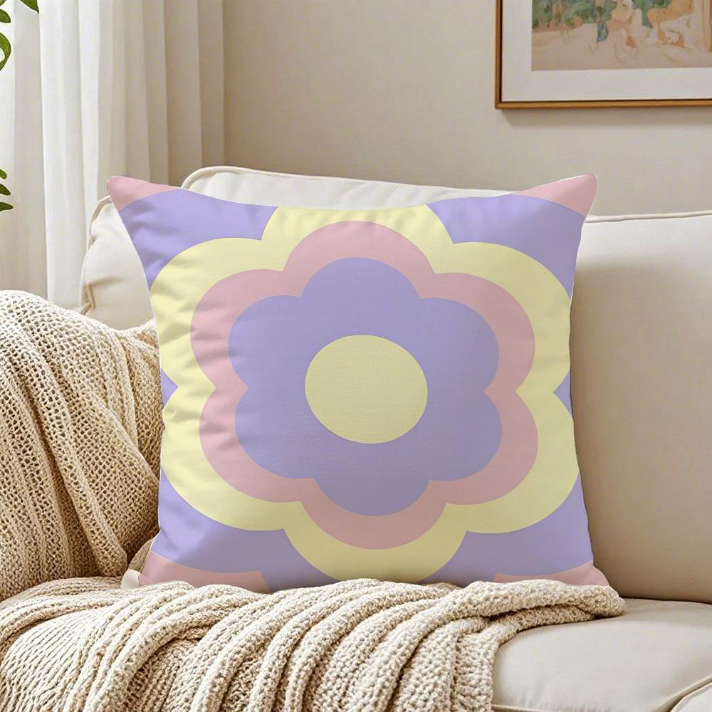 Abstract Cute Minimalist Pattern Print Flower Cushion Cover Pillowcase Antidustmite living Room Sofa Decor Cushion Room