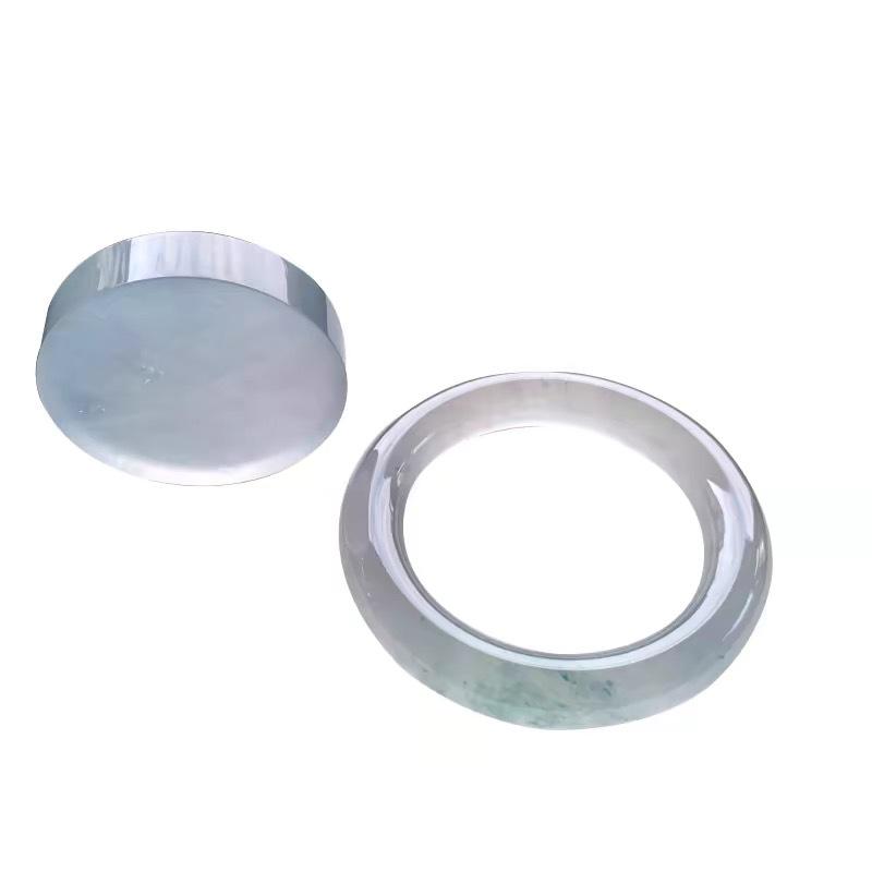 Burmese Jadeite Bracelet with Blue-Green Inclusions – Natural Ice Glass-like Round Bar Design 61mm