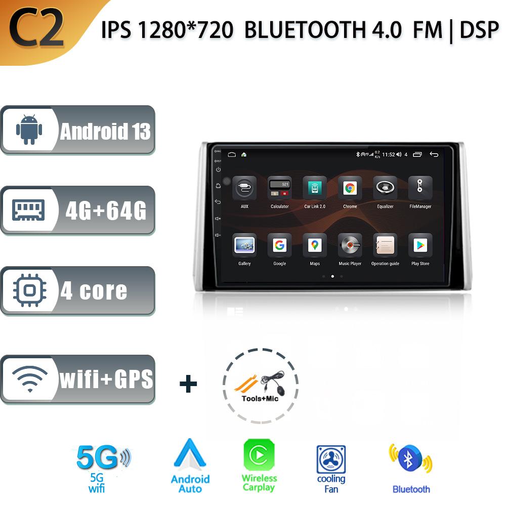 Wireless Carplay For Toyota RAV4 XA50 2018-2020 Audio Stereo Android 13 Car Radio Multimedia GPS Navigation WIFI 4G Auto Screen