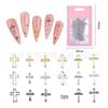 Mini Alloy Cross Nail Art Decorations - Gold, Silver, Gunmetal, Black 3D Punk Style