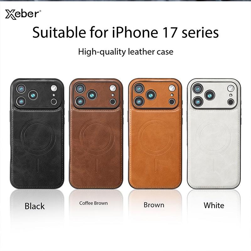 For Magsafe Magnetic Leather Phone Case For iPhone 17 16 13 15 14 12 Pro Max Plus 16e Air Wireless Charging Shockproof Cover
