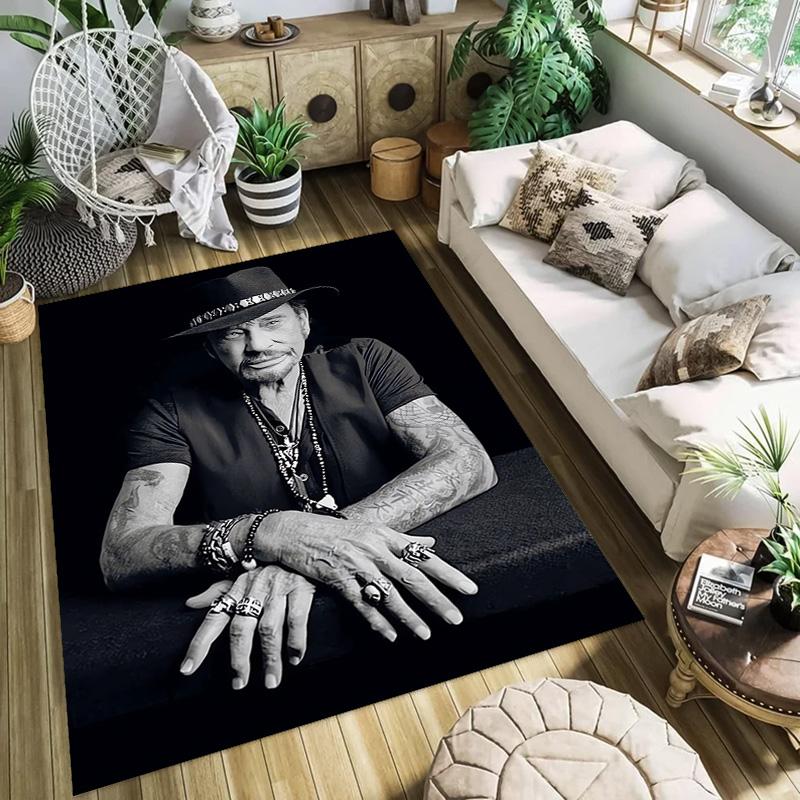 Rock Legend Johnny Halliday carpet Suitable for all seasons Home Decor Doormat Office chair cushion Protective pad