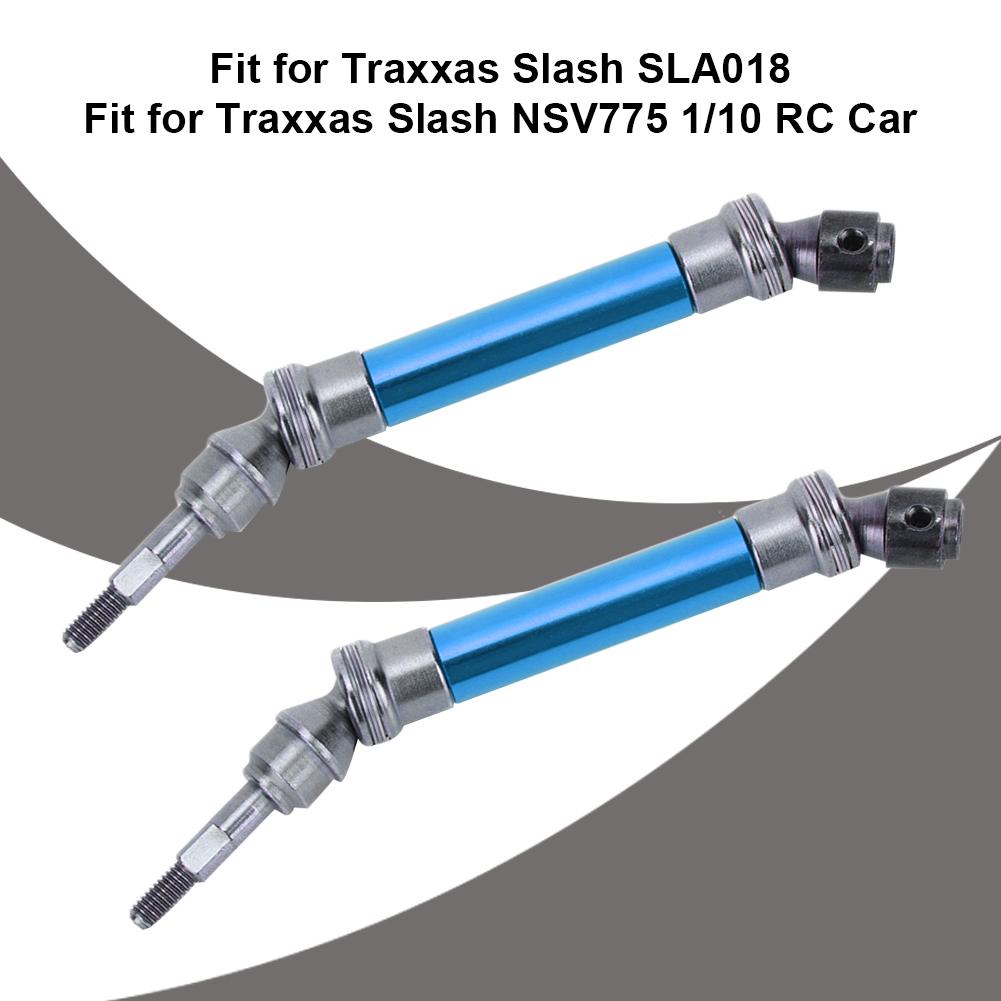 2Pcs RC Car Front CVD Three Section Type Drive Shaft Parts Accessories Fit for Traxxas Slash(Blue )