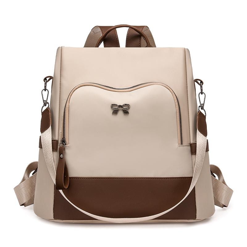 Schoolbag Simple Wind Color Matching Backpack Women's New Lightweight Burden Reduction Commuter Bag College Student Schoolbag Outdoor Travel Backpack