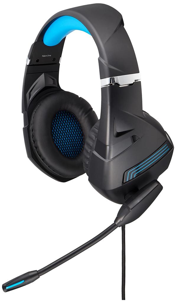 Lasos Wired Gaming Headset with 50mm Large One Size Drivers, Blue, L-GH-BL,