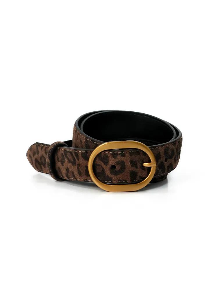 Fashion Women Skinny Belts Vintage Suede Cowhide Belt Gold Buckle Genuine Leather Belts Ladies Dress Coat Decoration Waistband