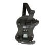 Black Rear Seat Hand Grip for Motorcycle Passenger Travel, Buckle Strap Design With Padded Woven Fabric Support Base Panel for Road Use