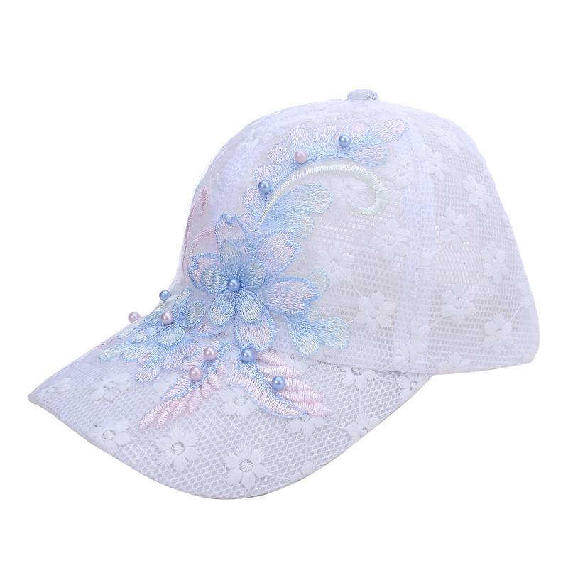 Letní krajkové květiny Prodyšná venkovní sportovní sluneční clona pro ženy muže Módní klobouk Nastavitelná baseballová čepice