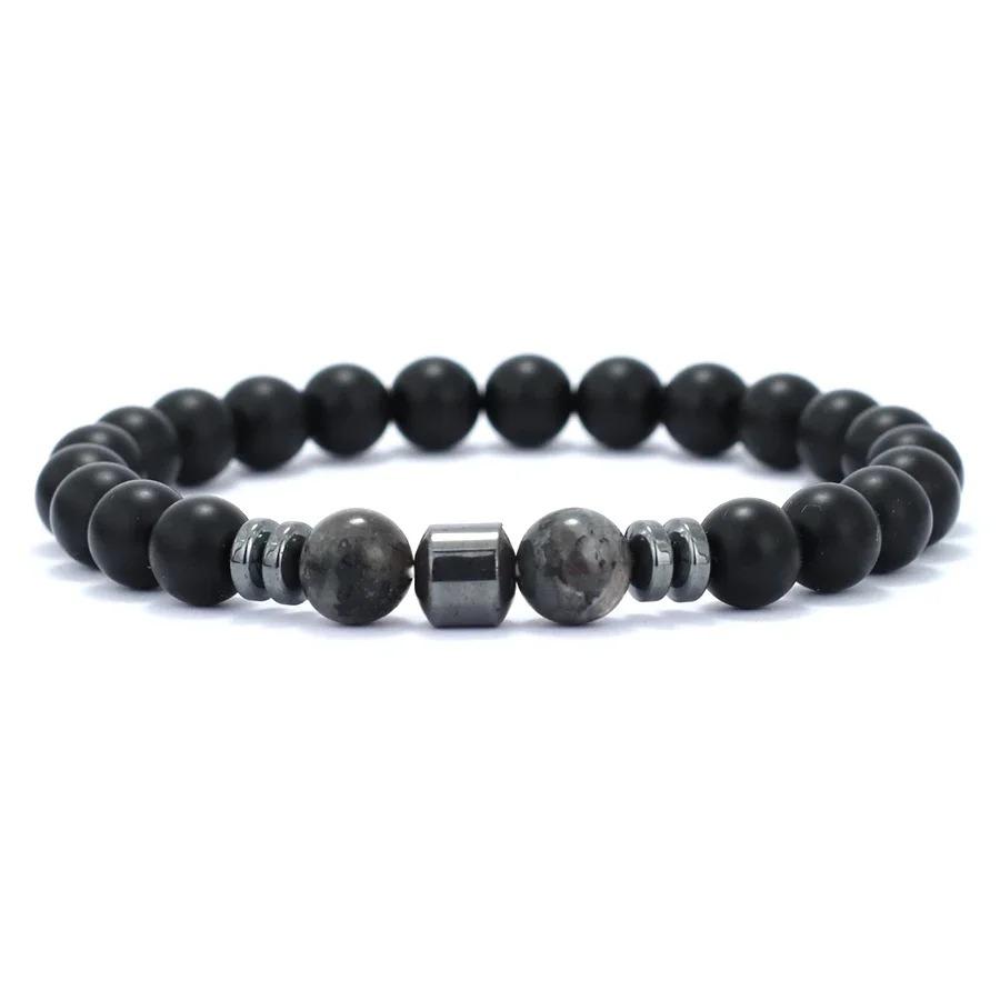 New Design Men Bracelet Jewelry 8mm Black Onyx Tiger Eyes Lava Turquoises Stone Braslet Hombre Suppliers