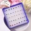 1 Box Colorful Resin Earrings, Plastic Earrings, Crystal Ear Studs, Set of Ear Bone Pins