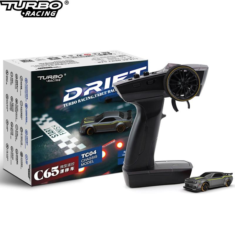 Turbo Racing 1:76 C65 Limited Edition Drift RC Car With Gyro Radio Full Proportional Remote Control Toys RTR Desktop Toys Car