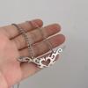 Punk Flame Love Heart Pendant Necklace for Women Girls Gothic Sweet Cool Totem Clavicle Chains Y2k Accessories Jewelry