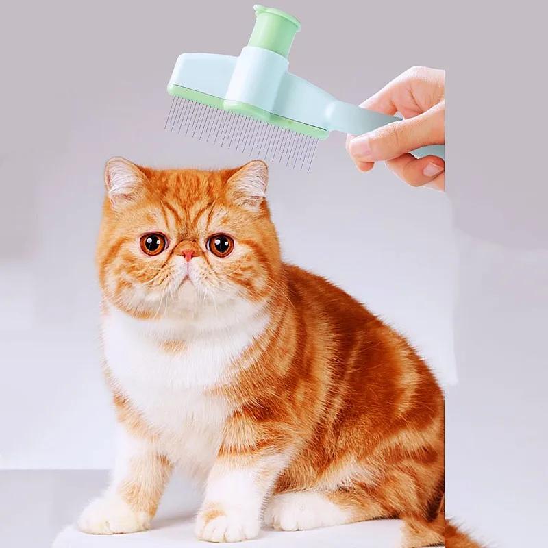 Dog Comb Pet Hair Remover Self-cleaning Cat Brush Massage Dog Brush One Click Combs for Cats Hair Knot Opening Pet Accessories