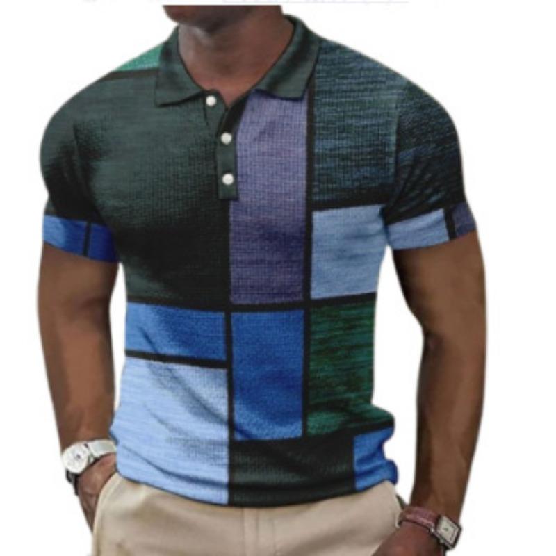 Short Sleeve POLO Shirt Button Solid Color Men's Sweatshirt