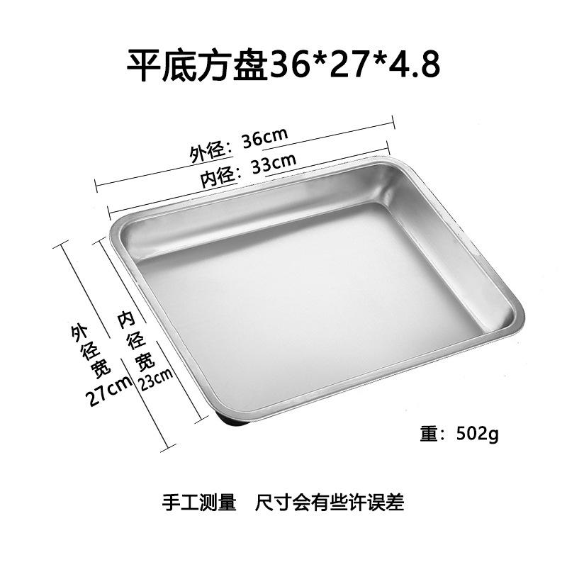 Edelstahl Quadratische Platte mit flachem Boden Tiefer Dampfgar-Reiseinsatz Rechteckiges Tablett Grillstandplatte