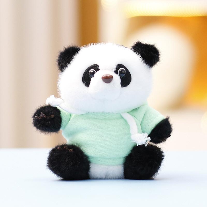 Plush Panda Keychain With Soft Short Plush For Kids And Collectors зелёный