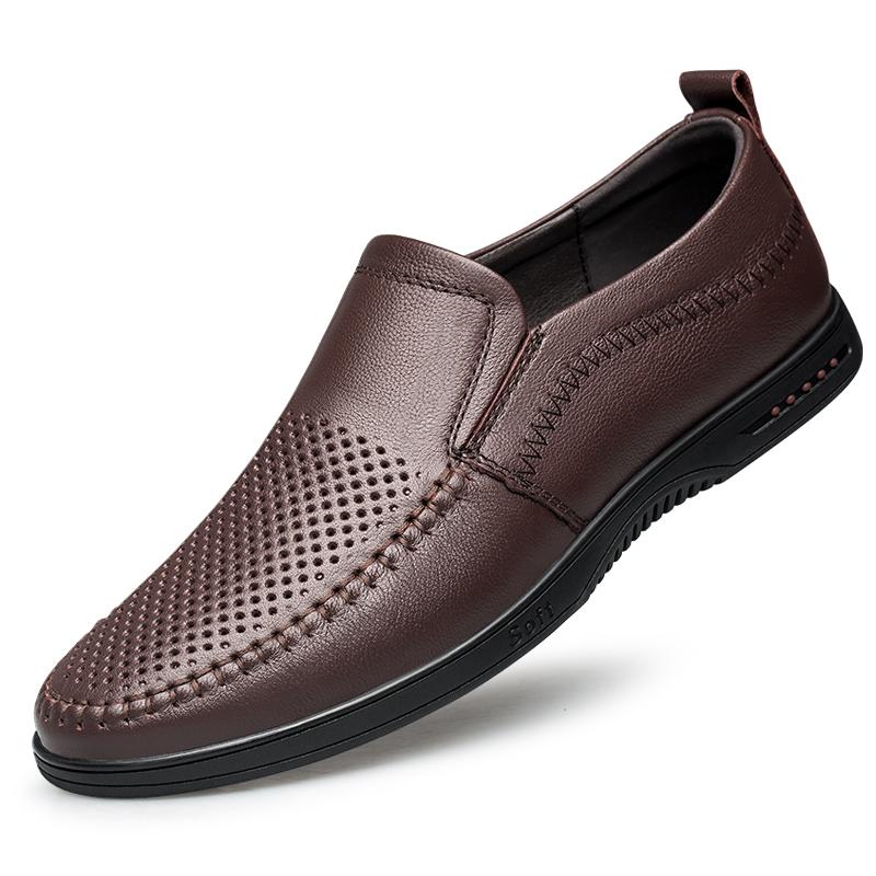 Fashion 2025 New Flats All-match Dresses Shoes Genuine Leather Fashion Men's Casual Footwear Fashion Loafers Brand Mens Business Shoes
