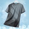 Sommer Herren Freizeit Vielseitiges Kurzarm-T-Shirt, Trendiges und Atmungsaktives Eis Seide Schnelltrocknendes Sportoberteil, Laufshirt