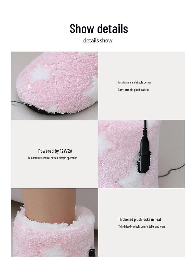 Unisex Electric Heated Indoor Cotton Slippers for Warmth