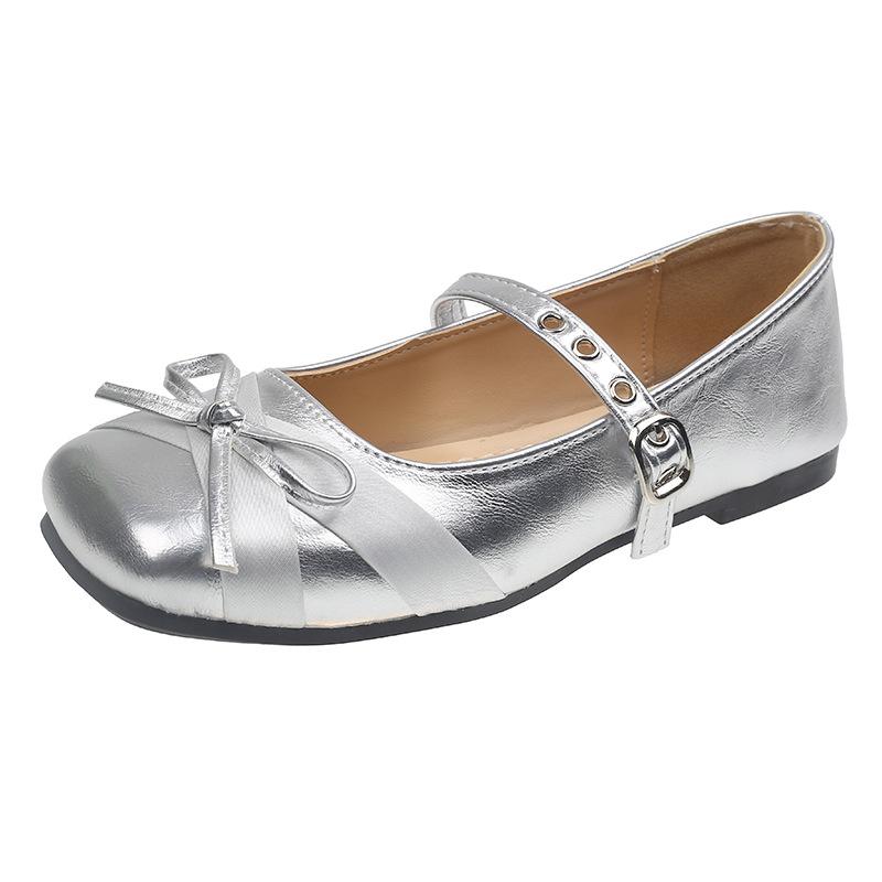 French Flat-bottomed Bow Mary Jane Single Shoes Women's 2025 Summer New Versatile Skirt Soft-soled Ballet Shoes