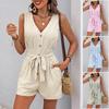 Moda Donna Casual Estivi Primaverili Senza Maniche Bretelle Pantaloni Tute & Tute Corte
