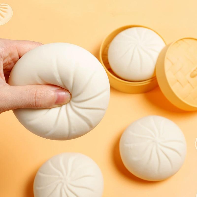 Giant Dumpling Squeeze Toys Anxiety Relief Fidget Toy Simulation Food Steamed Stuffed Bun Soft Squeeze Decompression Dough Toy