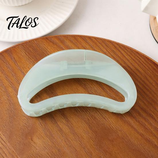 Versatile Hair Claw Strong Grip Claw, Jelly Semi-Transparent Clip with Anti-Slip Teeth, Crescent-Shaped Burr-free Openwork Accessory for Medium