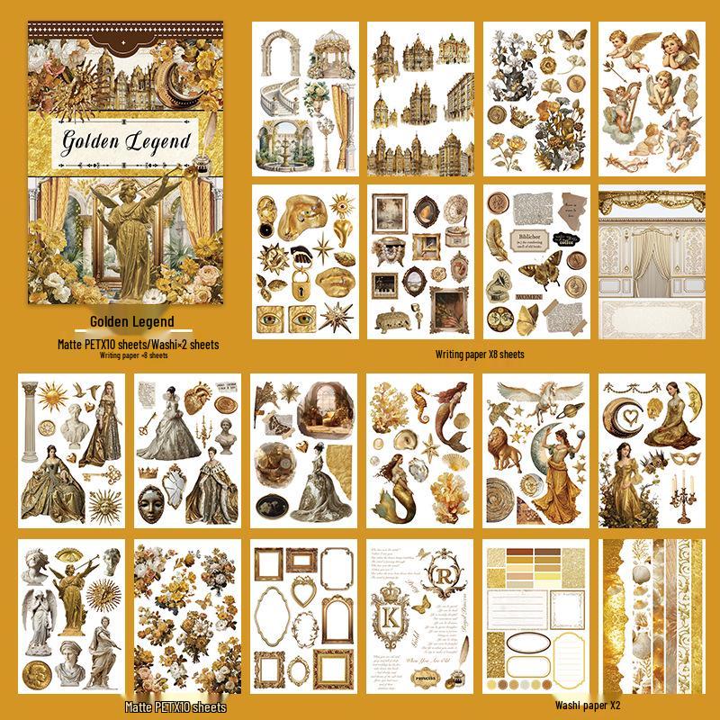 Europäische Retro Weihnachts-Cartoon-Sticker: Ausgestanzte Charaktere zur Tagebuchdekoration und für Festivalthemen