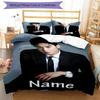 3pcs Custom Name Cha Eun Woo Bedding Set Duvet Cover Closure Includes 1 Duvet Cover & 2 Pillowcases, Soft and Comfortable for All Seasons.