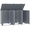 Vidaxl Mülltonnenbox für 3 Tonnen, Grau, 207x79x117 cm, Stahl