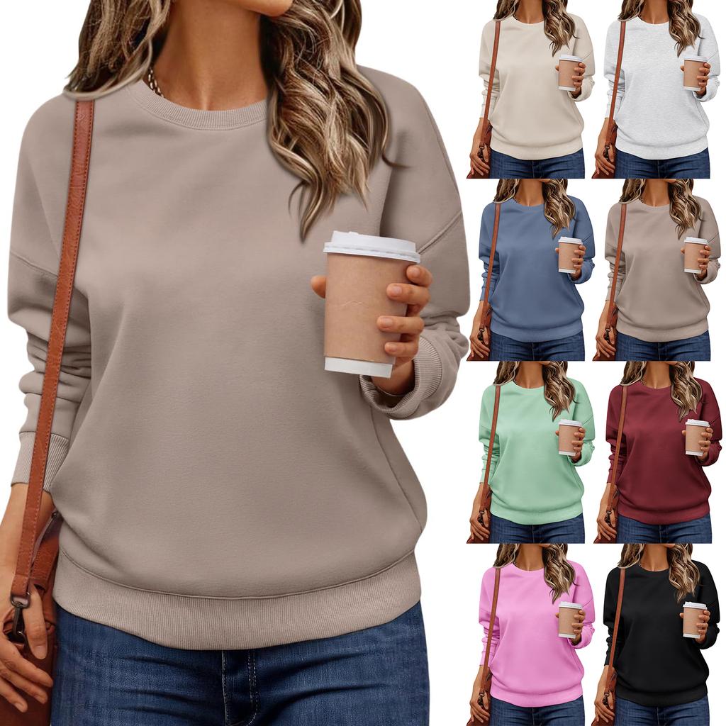 Women's Solid-color Fashionable Long-sleeved Top Hoodie