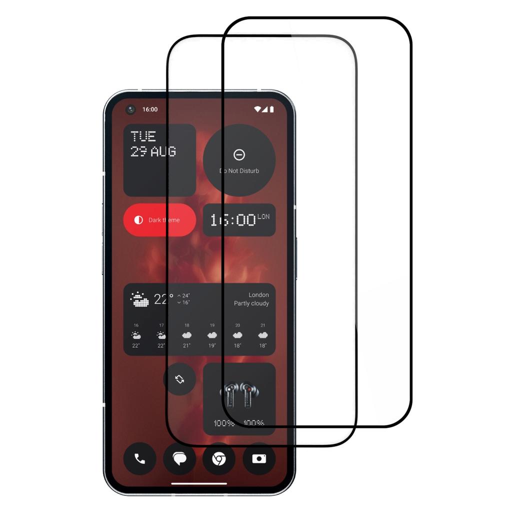 ITIETIE For Nothing Phone (1) 5G 2PCS Tempered Glass 2.5mm High Aluminum Screen Protector Silk Printing Film