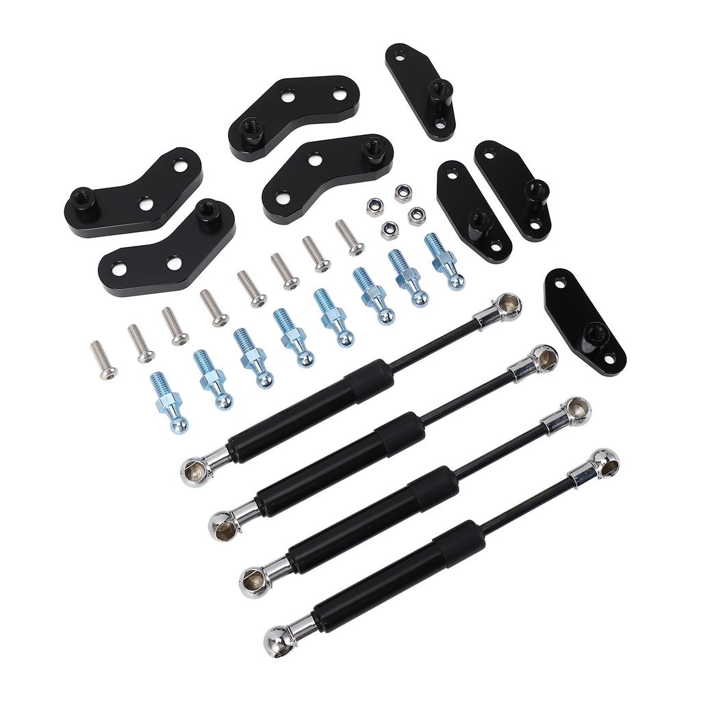 Front Rear Door Opener Kit Steel Anodized Black High Performance Door Shocks Struts Opener Kit for