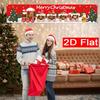 Merry Christmas Banner, Gingerbread Santa Claus Train Design, Polyester Outdoor Garden Porch Fence Wall Christmas Party Supplies