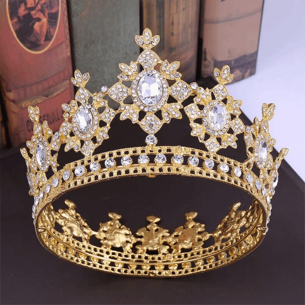 Elegant Vintage Tiara Crowns Sparkling Crystal Rhinestone Crown  Pageant Hair