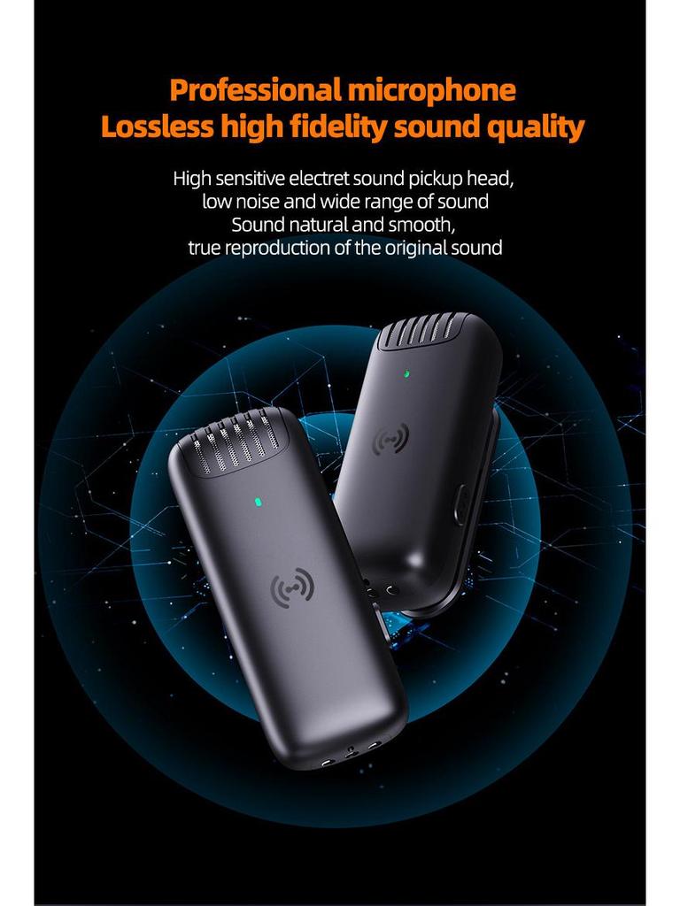 J13 Wireless Lavalier Microphone with Charging Case for Live Broadcasts & Recordings