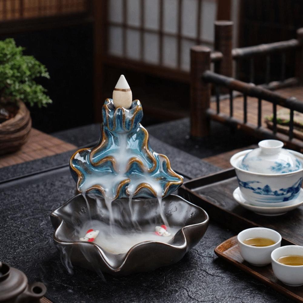 Mini Backflow Stick Incense Burner Lotus Shape Incense Stick Holder Ceramic Censer  Aromatherapy