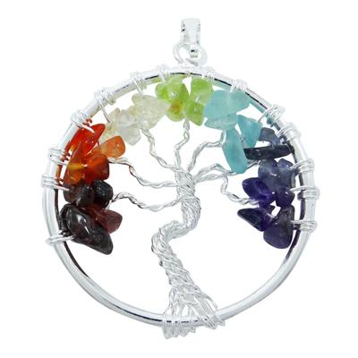 Baum des Lebens Chakra Anhänger Multistone Chips Reiki Heilung Kristall spirituelles Geschenk