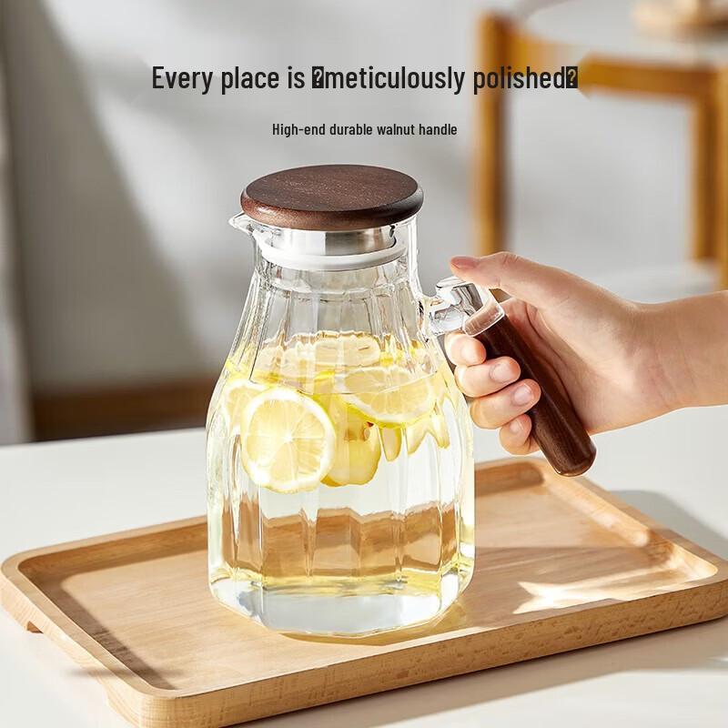 YIHUTEA Handmade High Borosilicate Glass Water Jug