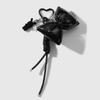 Black Braided Rope Keychain Three-Dimensional Love Ball Racket Cherry Charm Pendant Keyring  Simple Bag Decoration