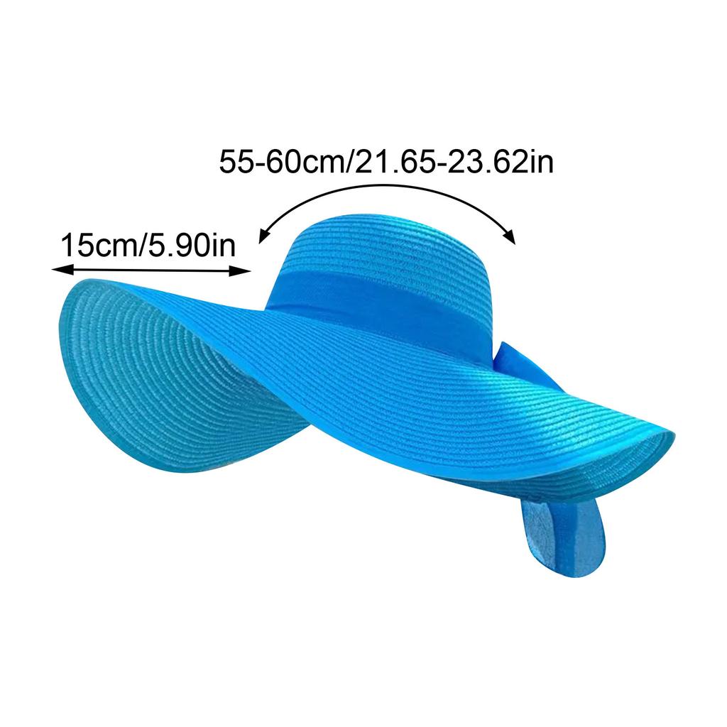 Summer Hat Straw Beach Versatile Bowknot In For Sun Protection Vacation Hat Women Korean Style Beach Fashion Large Brim Hat