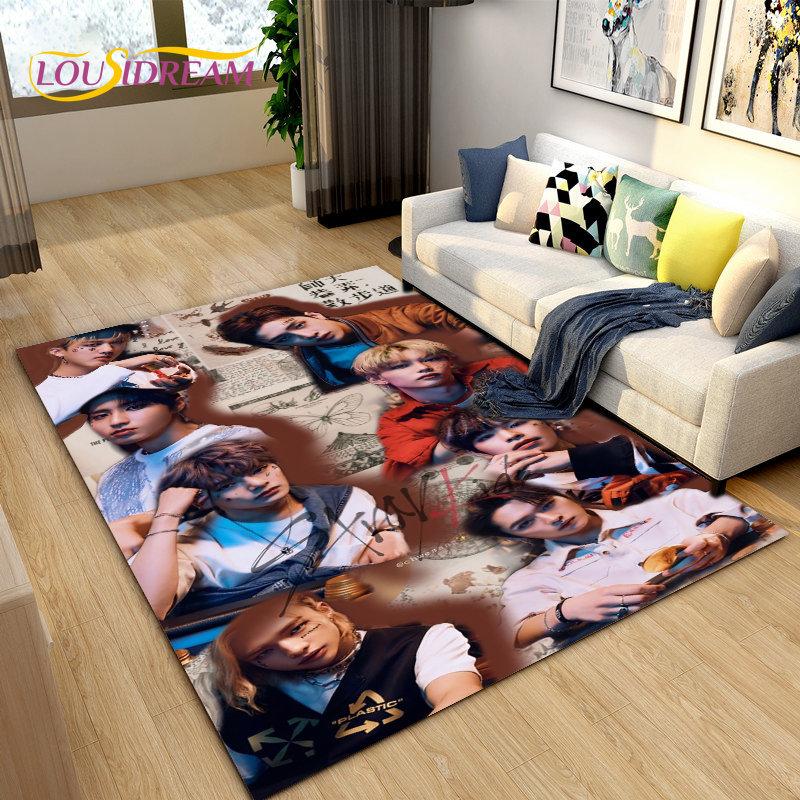 Stray Kids Kpop Singer Area Rug Large,Carpet Rug for Living Room Bedroom Sofa Doormat Decoration, Kids Play Non-slip Floor Mat