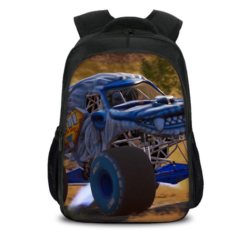 Monster Jam double-layer backpack cartoon print new trend student school best campus companion birthday gift